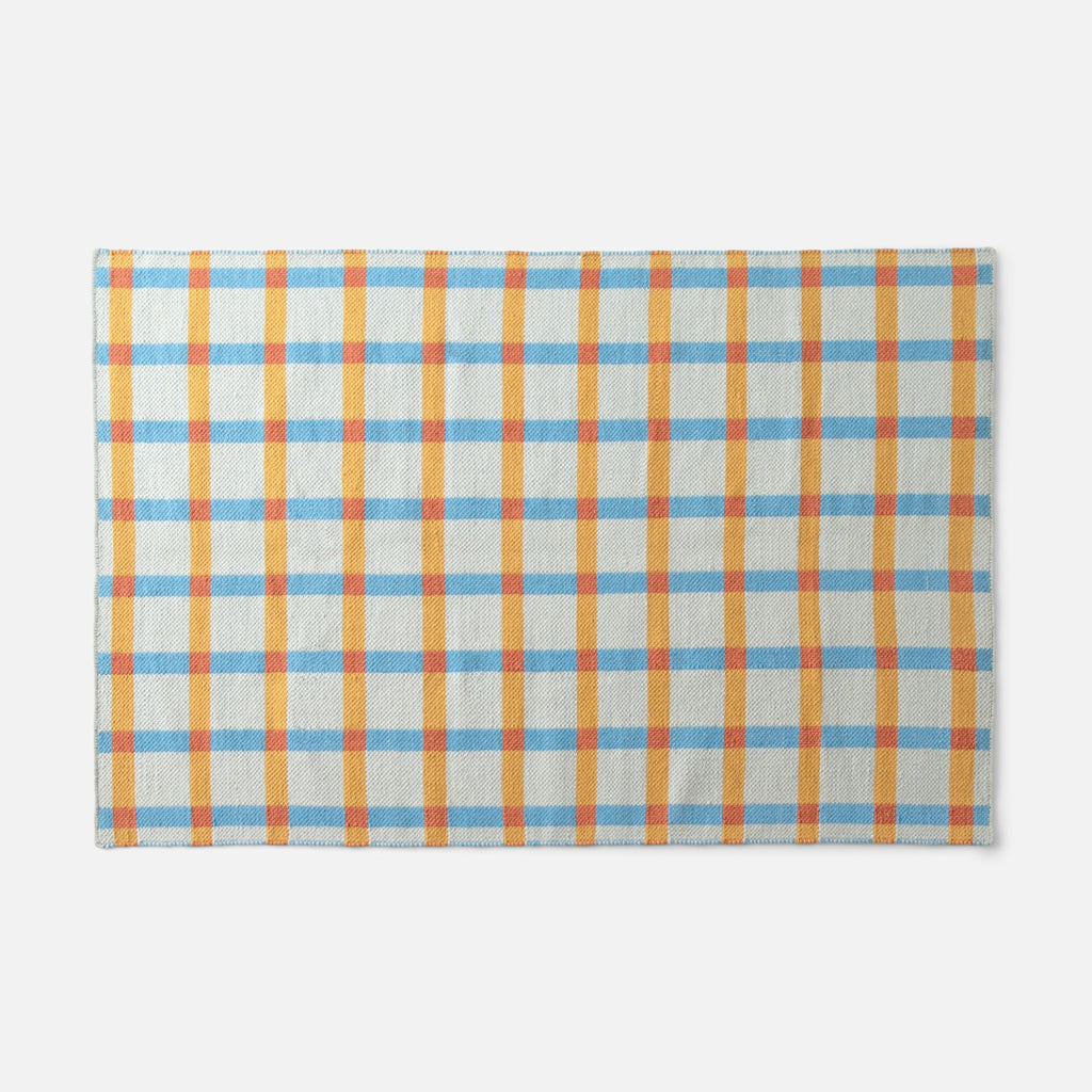 Plaid Wool Reversible Rug