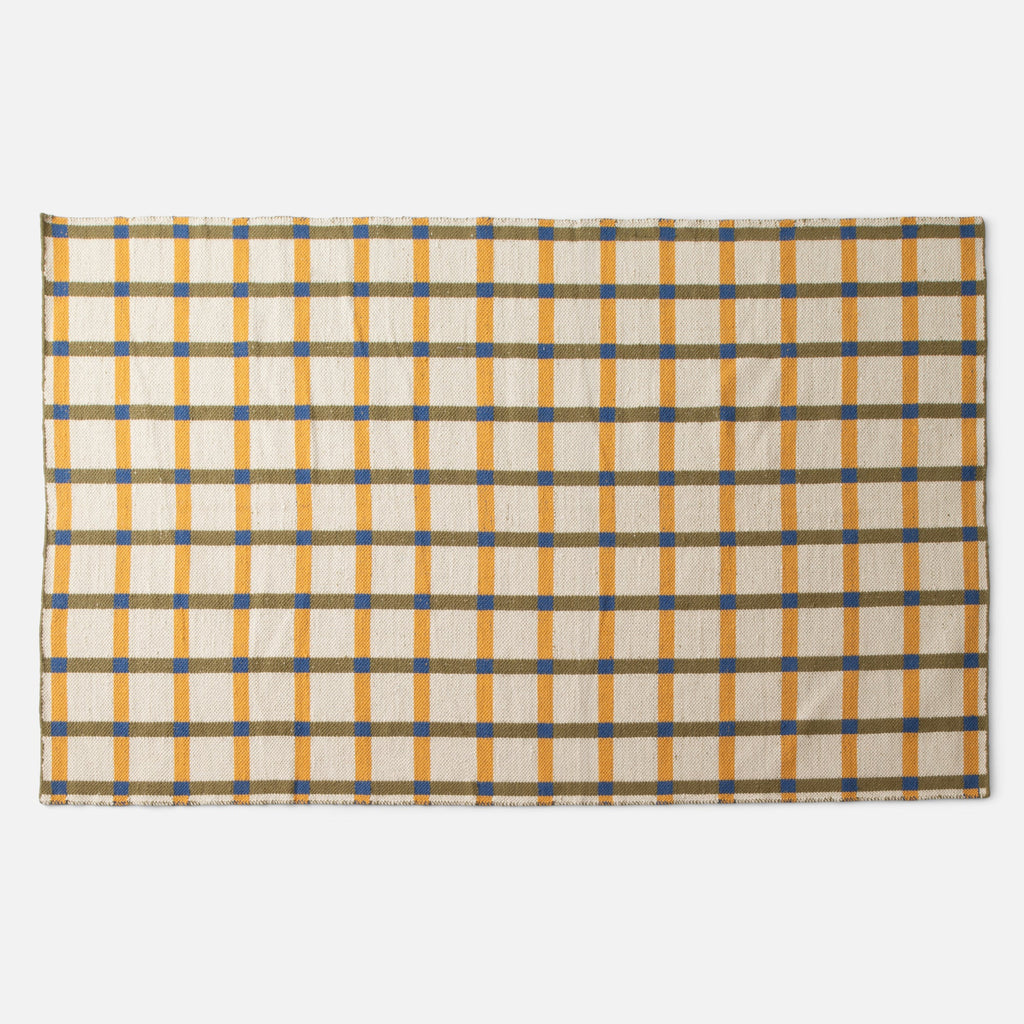 Plaid Wool Reversible Rug
