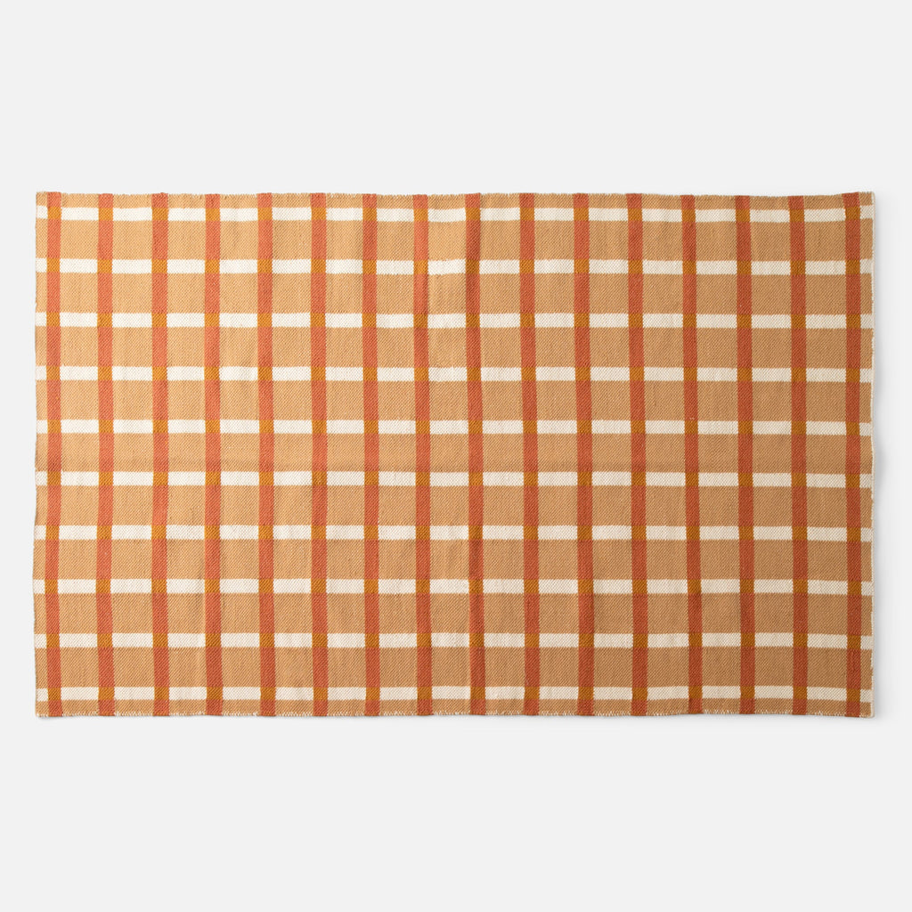 Plaid Wool Reversible Rug
