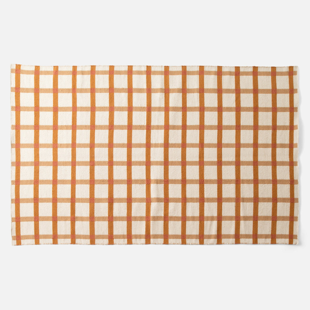 Plaid Wool Reversible Rug