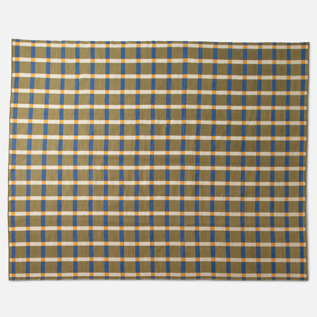 Plaid Wool Reversible Rug