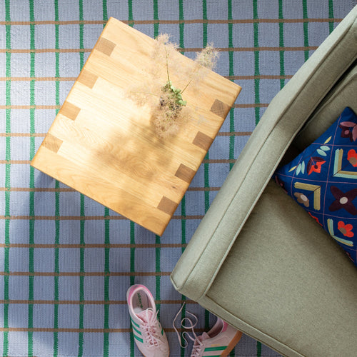 Cotton Grid Flatweave Rug