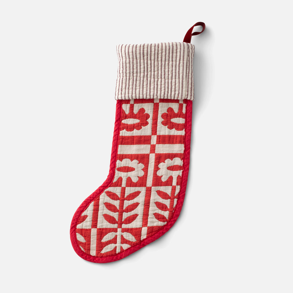 Schoolhouse Stillwater Floral Stocking - Red:main