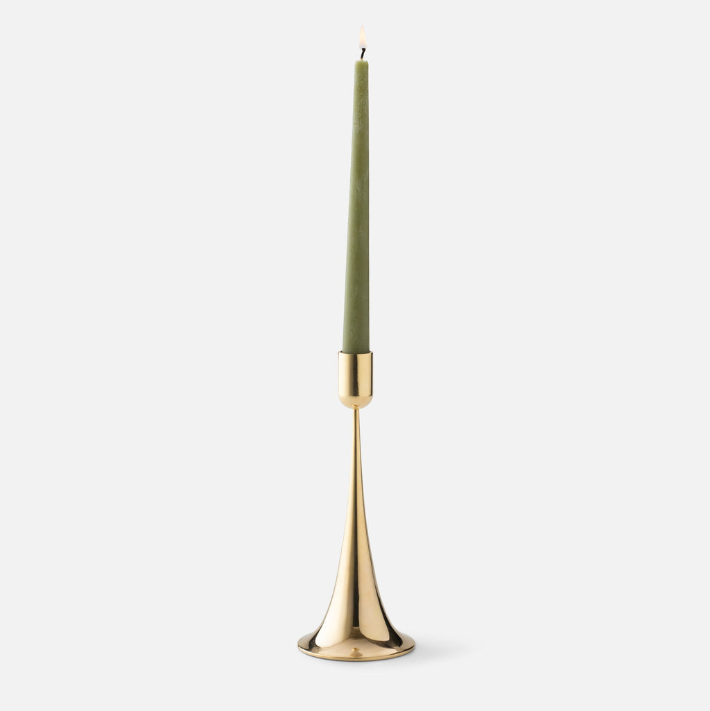 Brass Trumpet Candle Holder