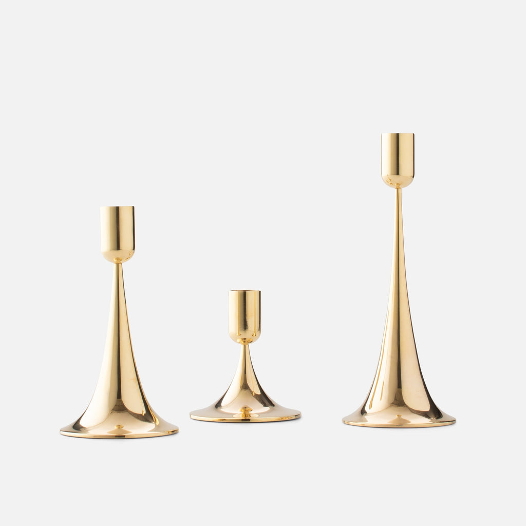 Brass Trumpet Candle Holder