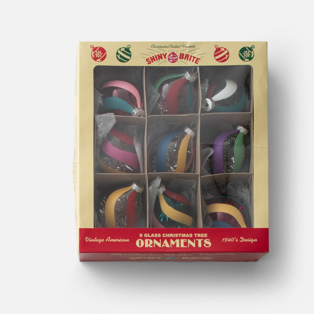 Shiny Brite Vivid Vintage Decorated Tulip Ornament, Set of 9