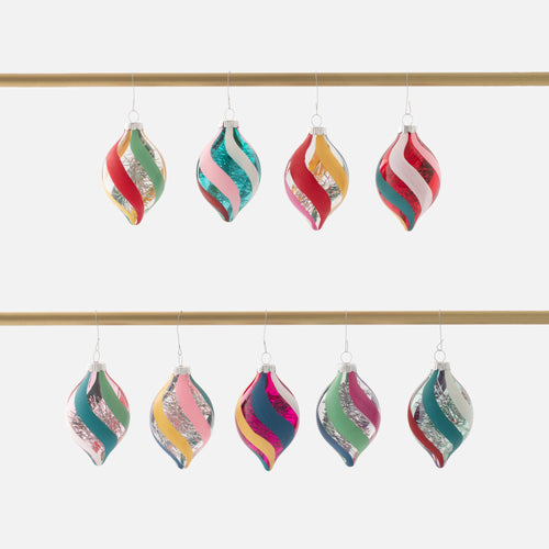 Shiny Brite Vivid Vintage Decorated Tulip Ornament, Set of 9