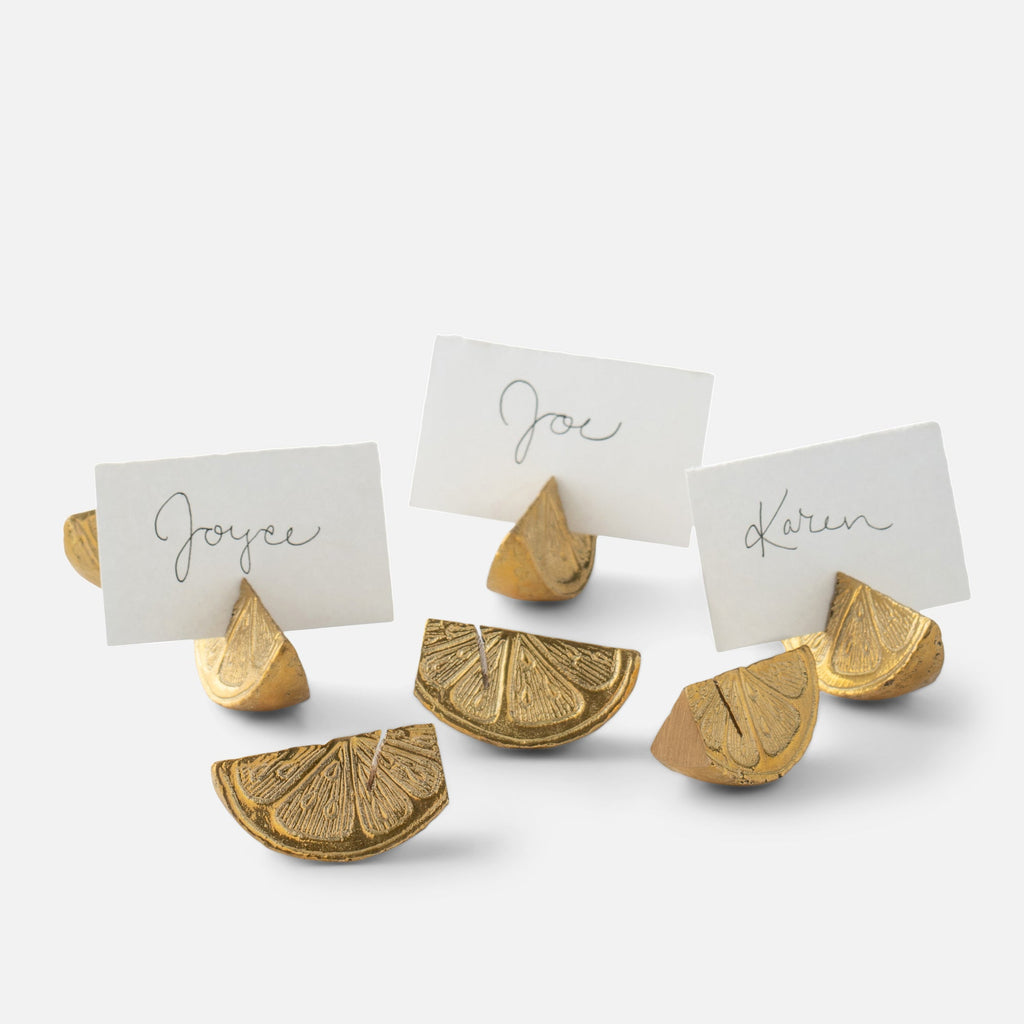 Clementine Brass Place Card Set