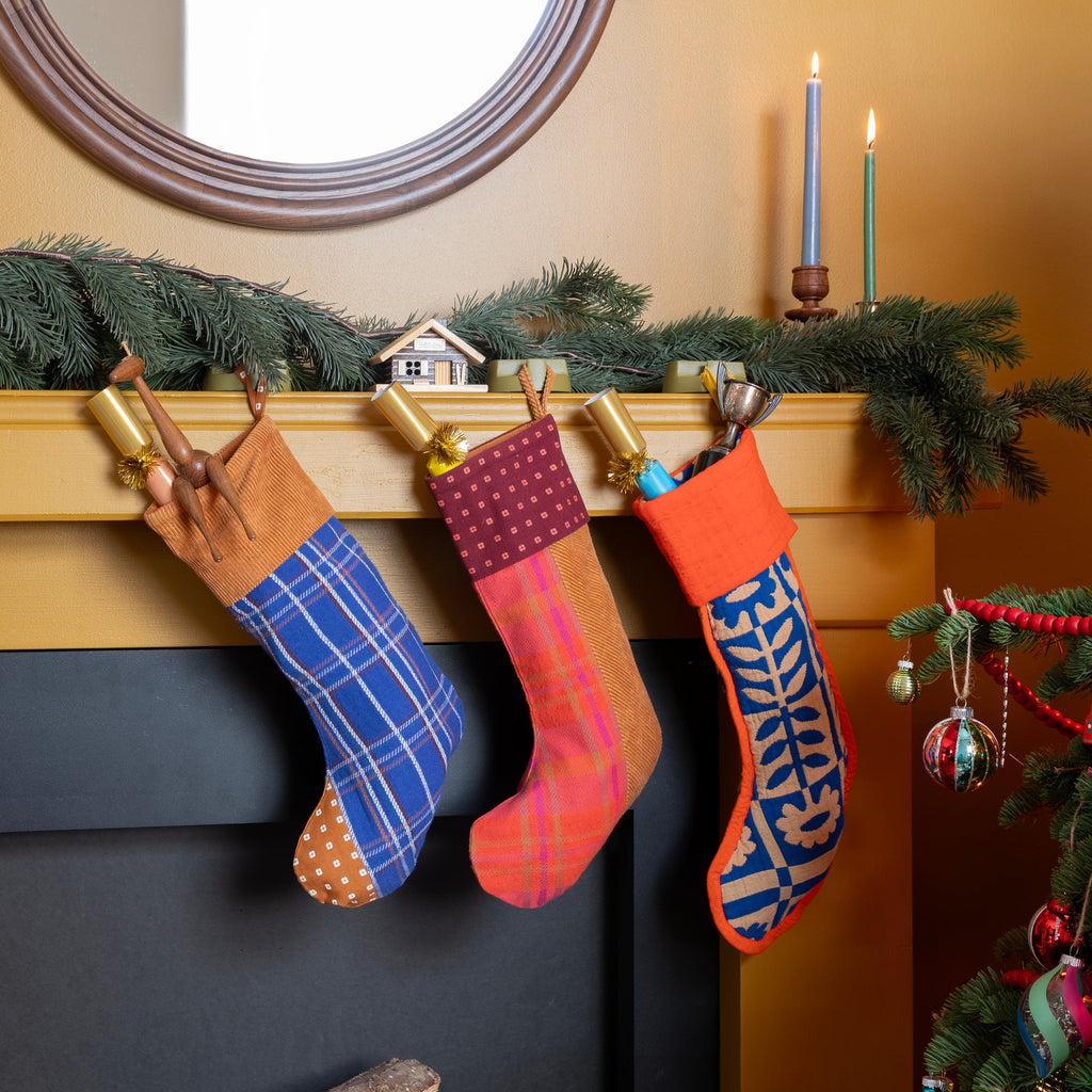 Stillwater Floral Stocking - Cobalt