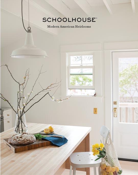 Kitchen Island with text Schoolhouse Modern American Heirlooms
