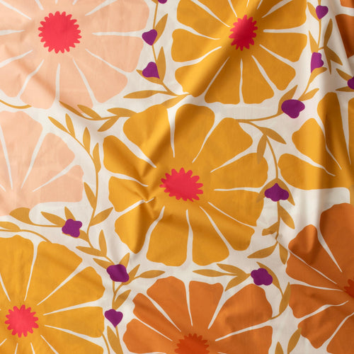 Sunburst Floral Shower Curtain::honey::hover