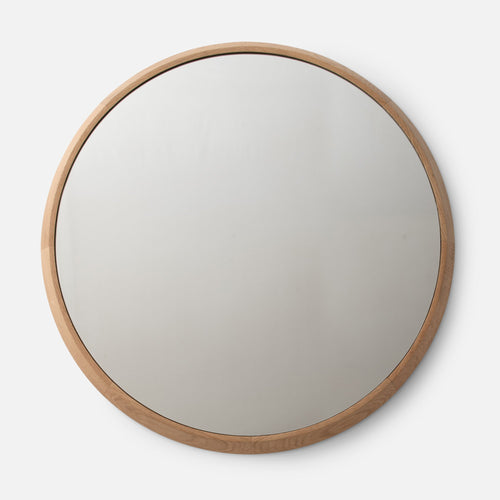 Oak Chamfered Mirror - Round