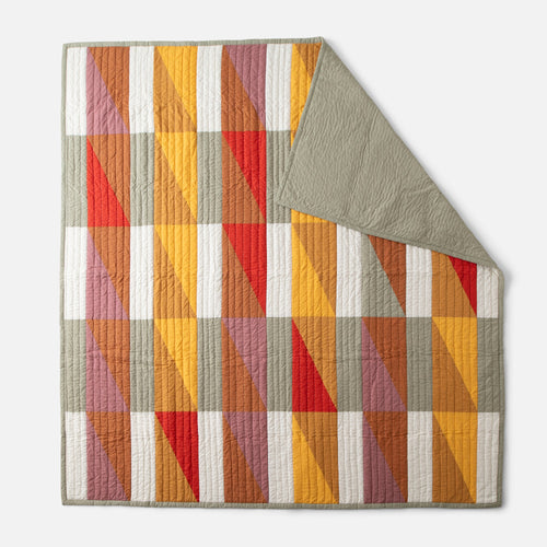 Modern Rooftops Pieced Cotton Quilt