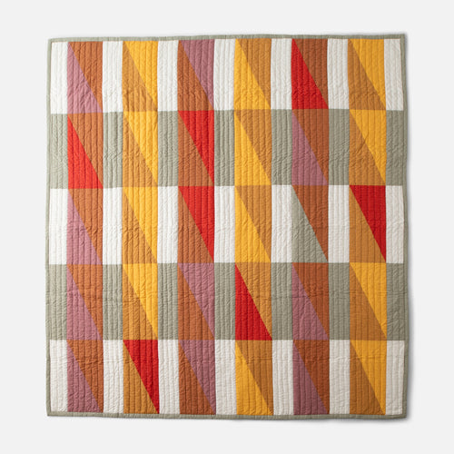 Modern Rooftops Pieced Cotton Quilt