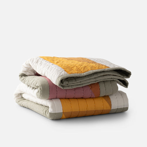 Modern Rooftops Pieced Cotton Quilt