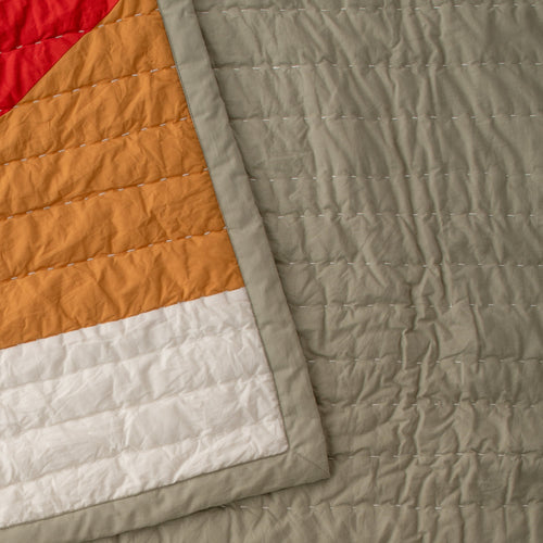 Modern Rooftops Pieced Cotton Quilt