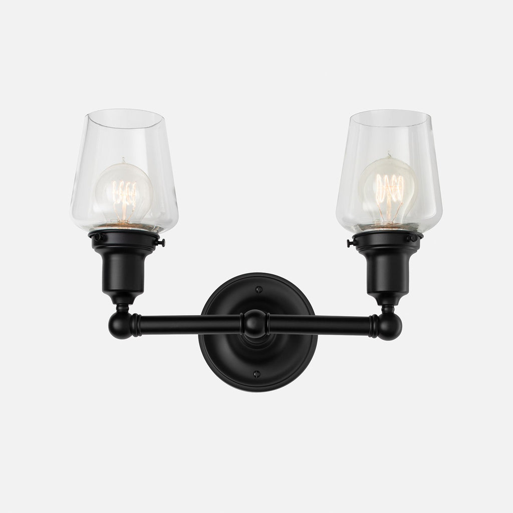 Irvine Double Sconce 2.25"::true black::hover
