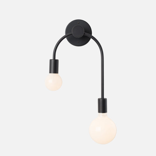 Simone Double Sconce::true black::hover