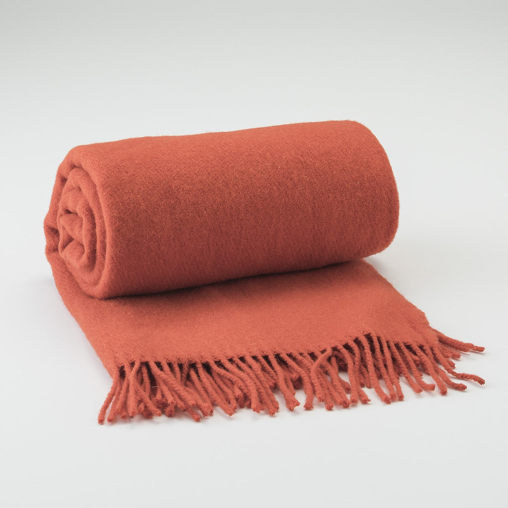 Tangerine Fringed Throw:Main