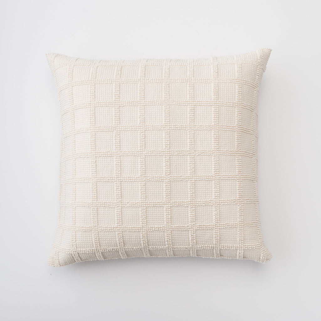 Popcorn Grid Euro Pillow Sham::Natural::Main