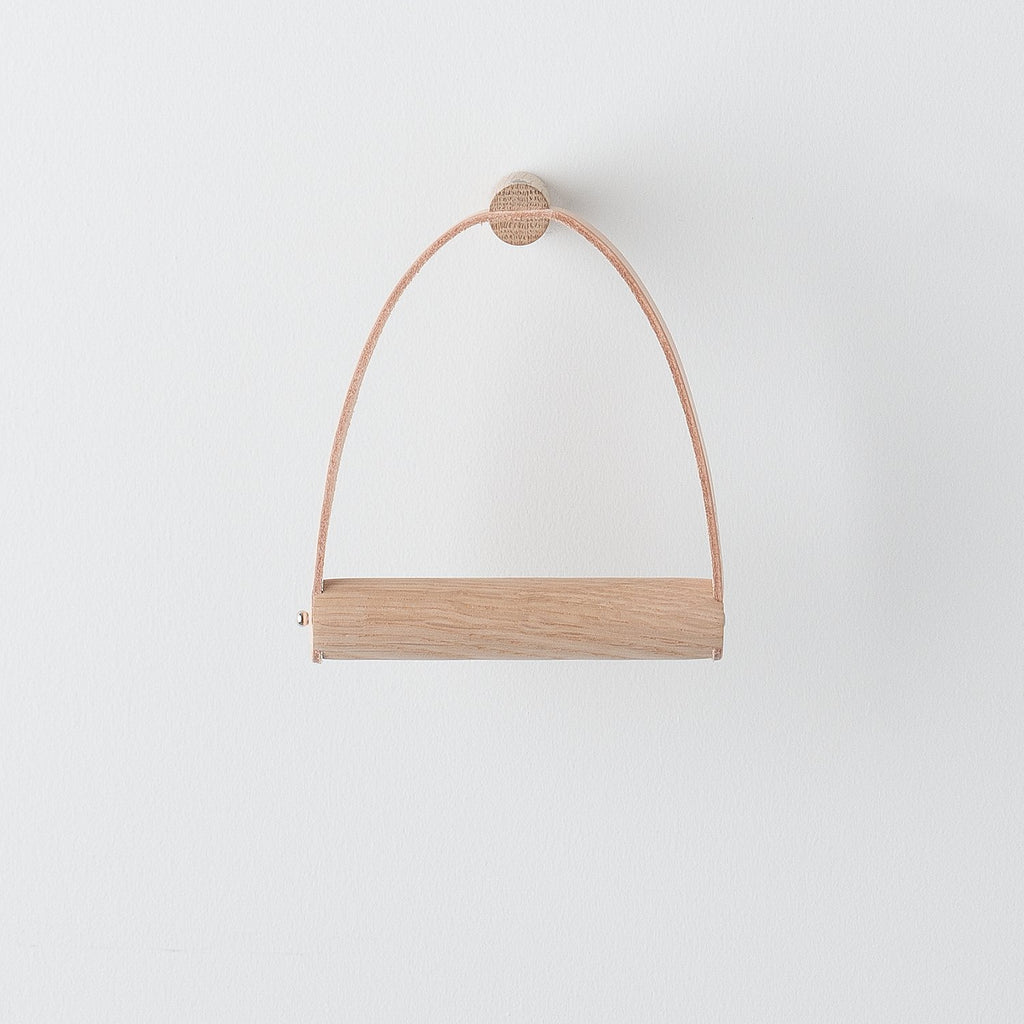 Oak + Leather Tissue Holder:Hover