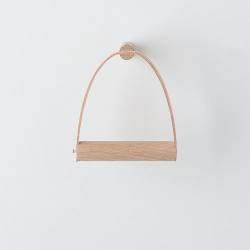 Oak + Leather Tissue Holder:Hover