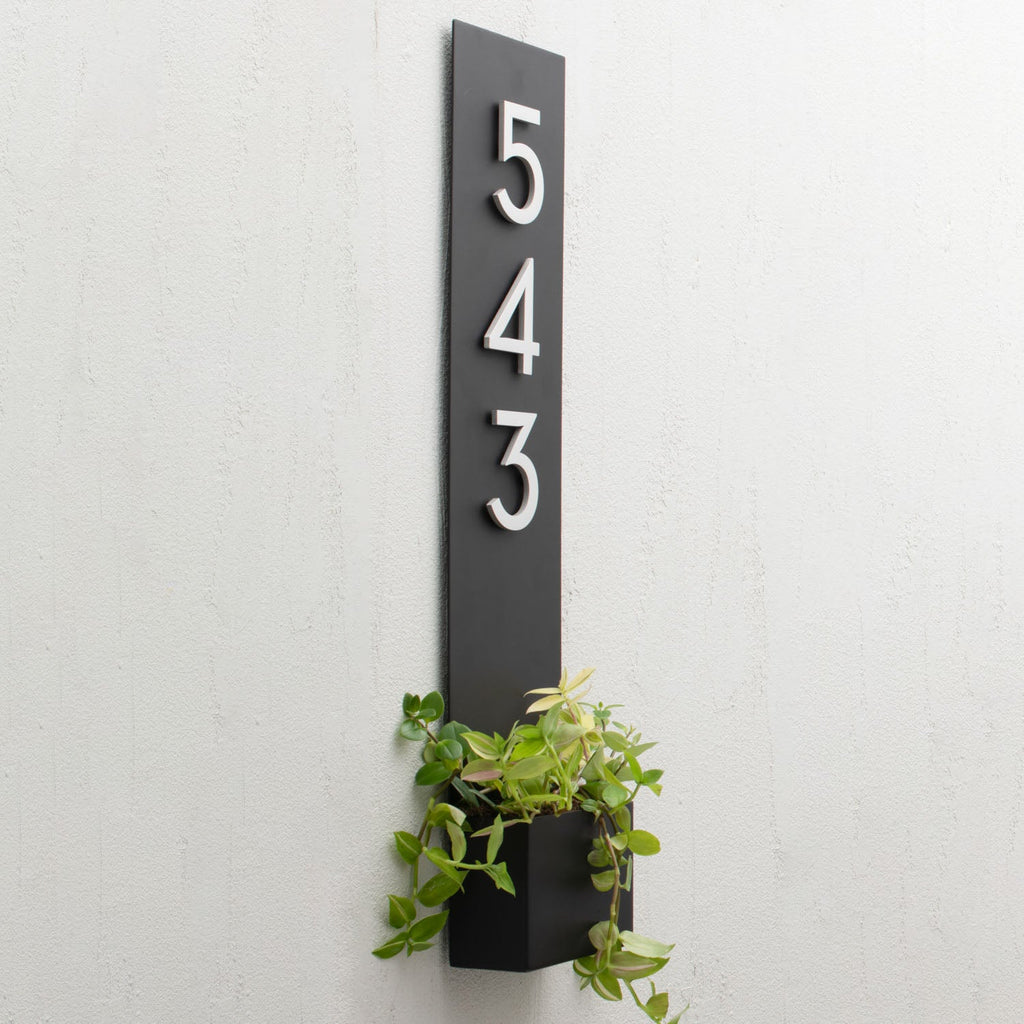 Wall Mounted Address Planter::Brown::Main