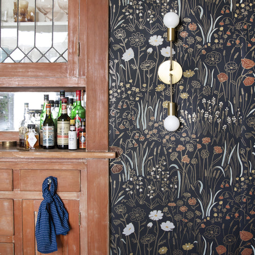Alpine Garden Wallpaper - Multi::Alpine Multi - ebony::hover