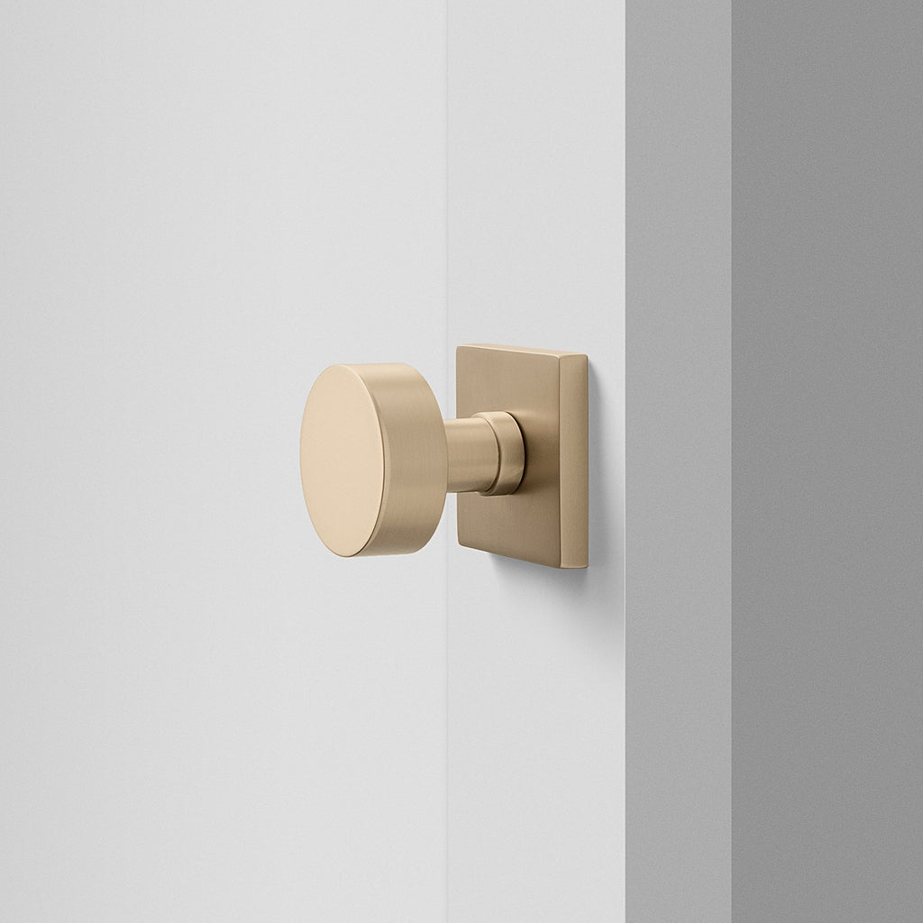 Berlin Door Set with Cylinder Knob - Satin Brass:hover