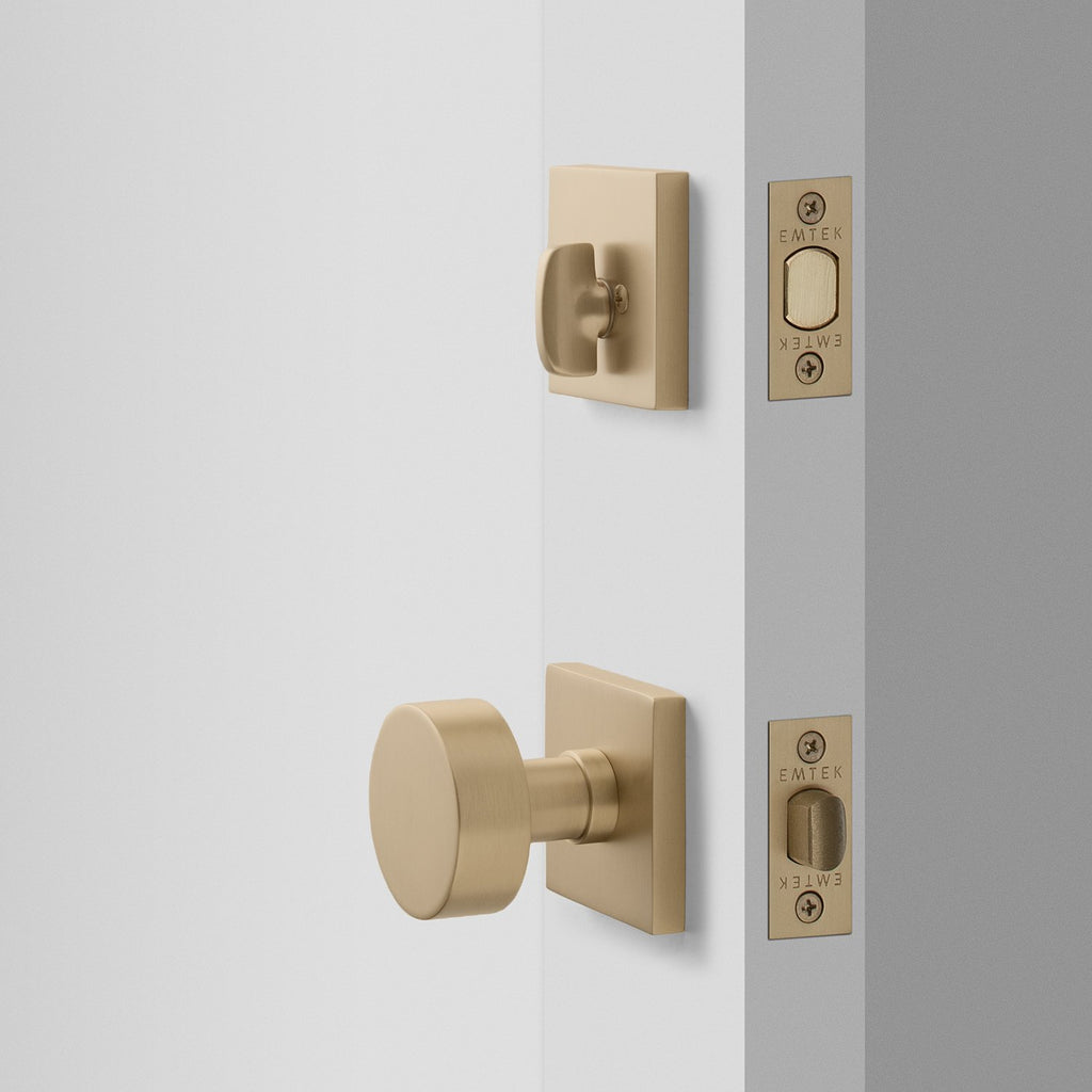 Berlin Door Set with Cylinder Knob + Deadbolt - Satin Brass