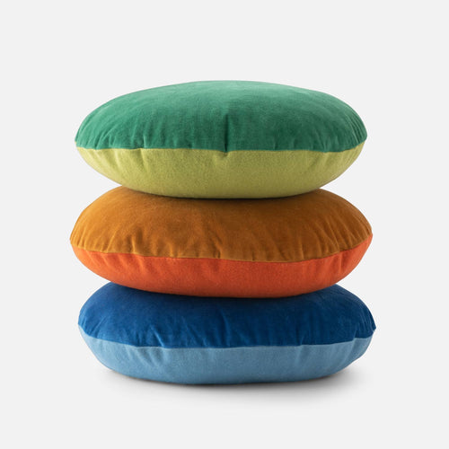 Velvet + Wool Circle Pillow::Dune::Hover