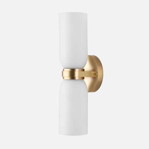 Colette Double Sconce::Natural Brass::Main