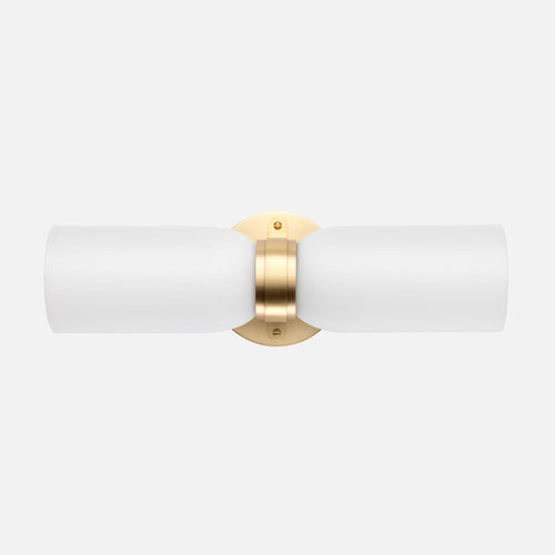 Colette Double Sconce::Natural Brass::Hover