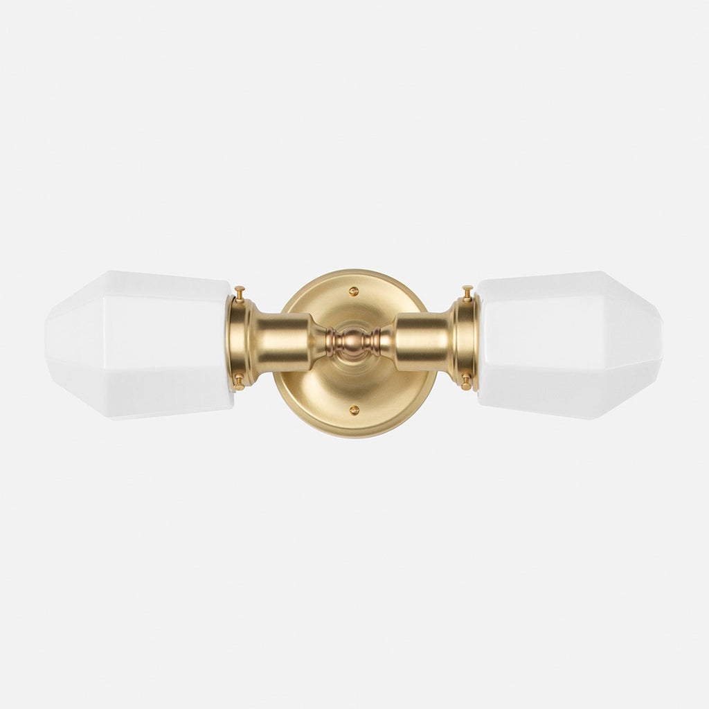 Davis Double Sconce 2.25"::natural brass::main