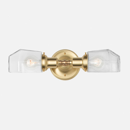 Davis Double Sconce 2.25"::natural brass::hover