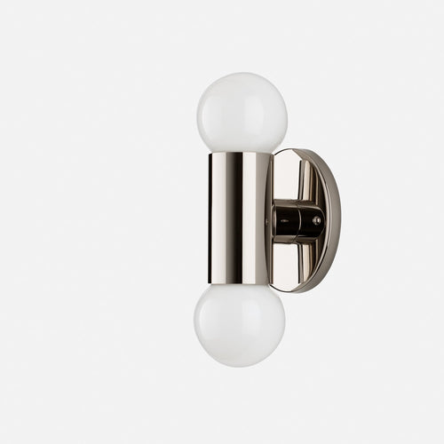 Cylinder Double Sconce::polished nickel::hover