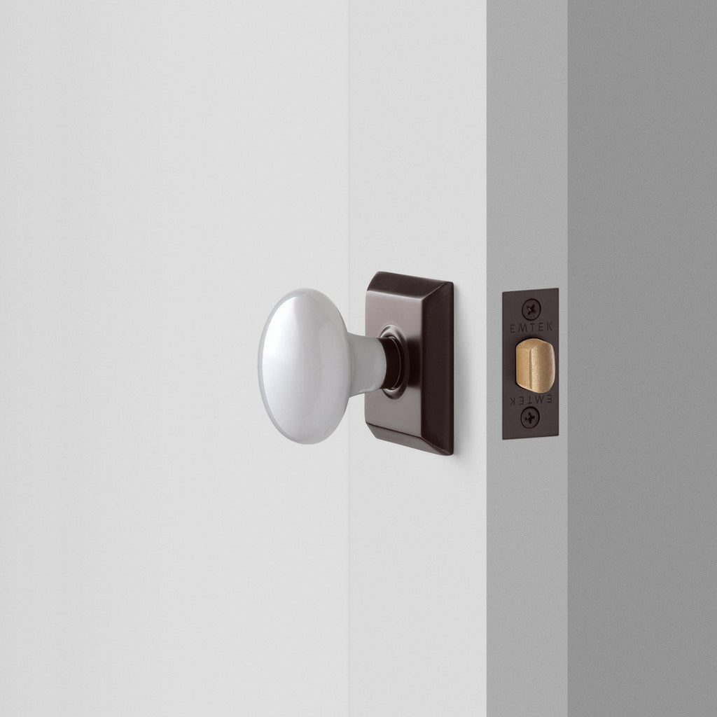 Freeport Small Backplate Doorset with Porcelain Knob - Oil Rubbed Bronze:main