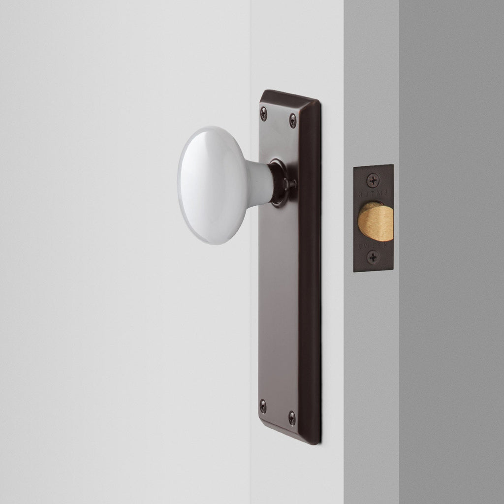 Freeport Large Backplate Doorset with Porcelain Knob - Oil Rubbed Bronze:main