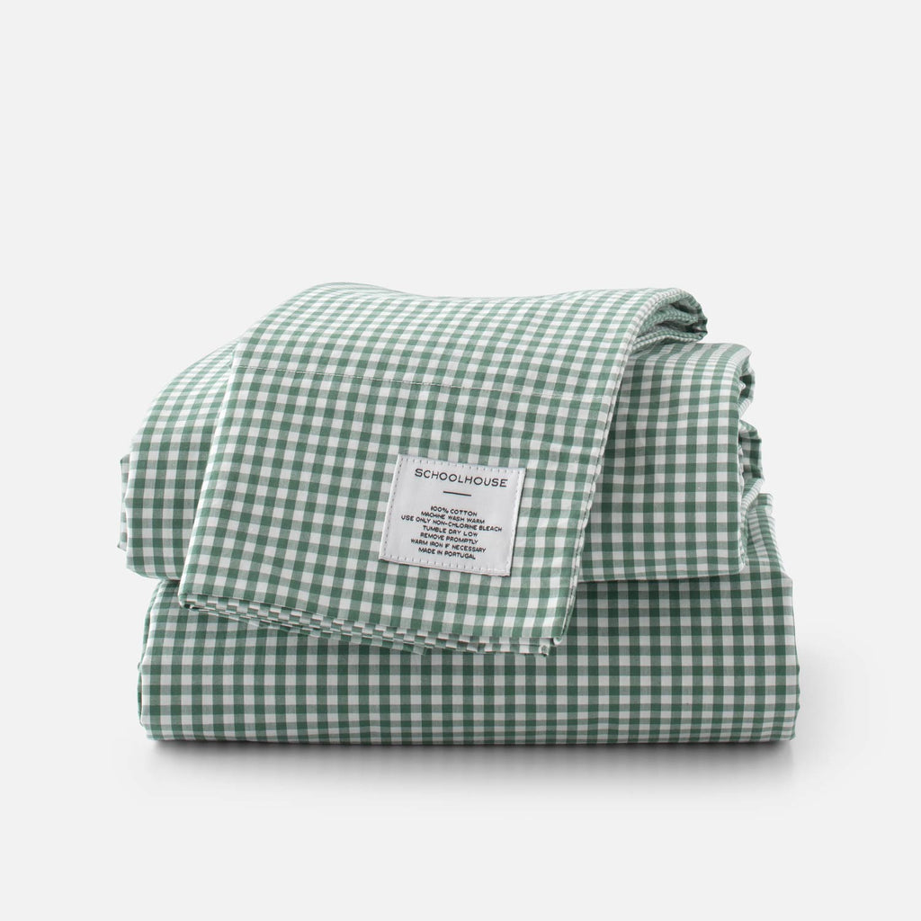 Gingham Percale Sheet Set