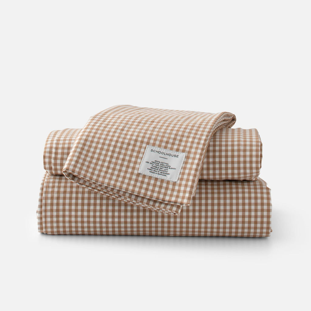 Gingham Percale Sheet Set