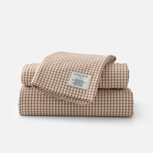 Gingham Percale Sheet Set