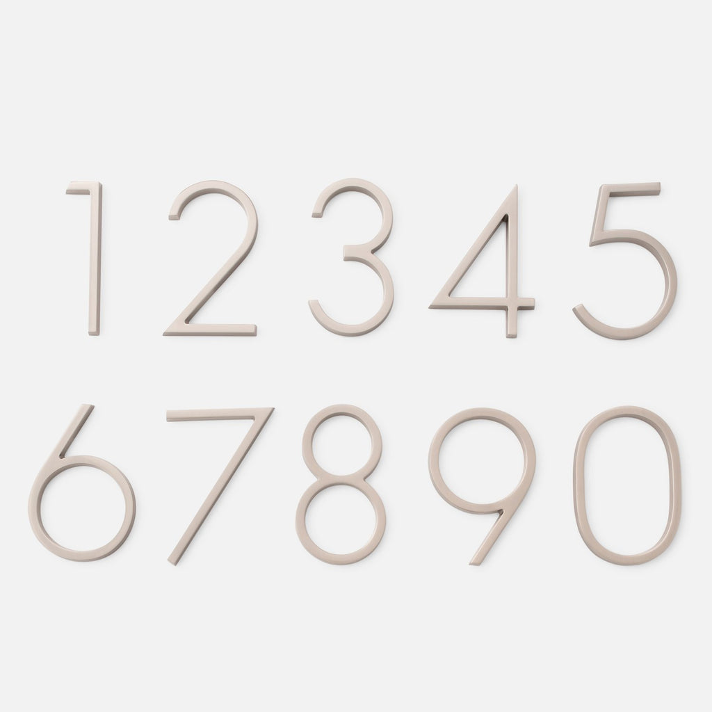 Modern House Numbers::Satin Nickel::Main
