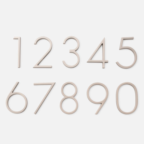 Modern House Numbers::Satin Nickel::Main