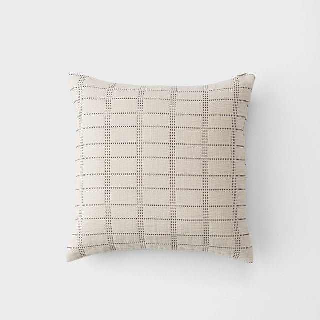 Grid Stitch Pillow::White::Main