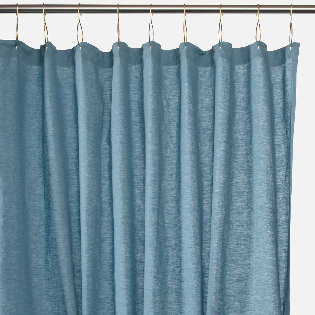 Linen Shower Curtain::pool blue::main