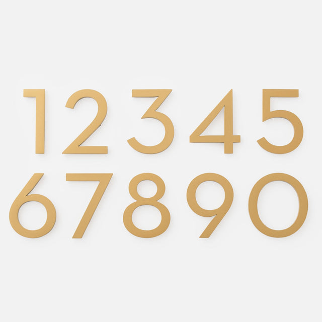 Magnetic House Numbers::Satin Brass::Main