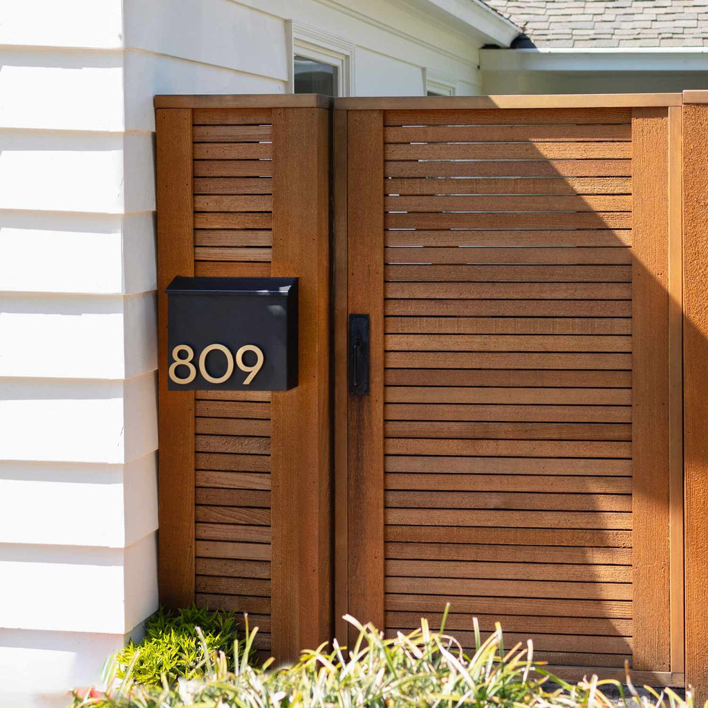 Magnetic House Numbers::Satin Brass::Hover