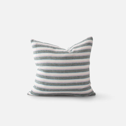 Market Stripe Linen Throw Pillow