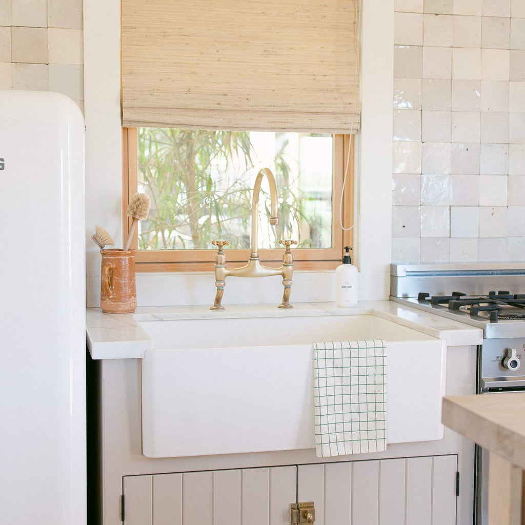 Cotton Grid Stitch Tea Towel