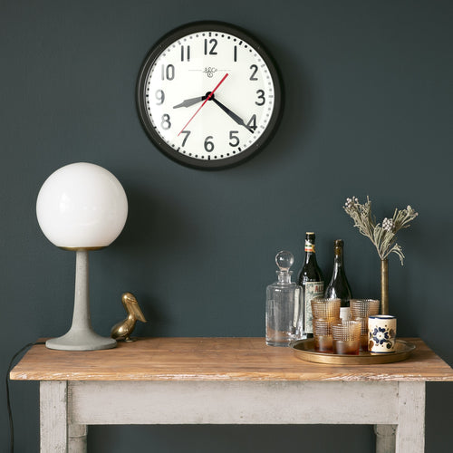 Schoolhouse Electric Clock::Gloss Black::Hover